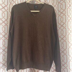 Classic Chocolate Brown V-Neck Knit Sweater